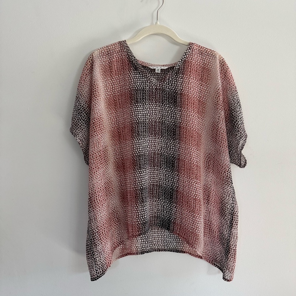 CAbi Sheer Polka Dot Cover Up Top Size XS Oversized Boxy Summer Tunic